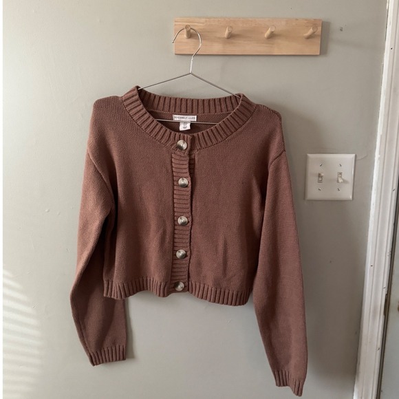 Sweaters - chocolate brown knitted sweater